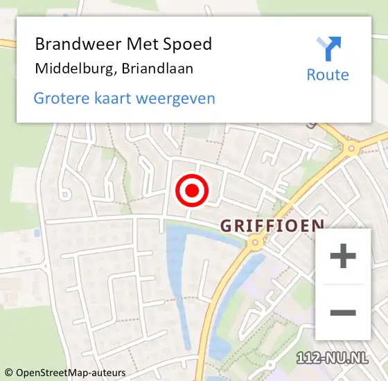 Locatie op kaart van de 112 melding: Brandweer Met Spoed Naar Middelburg, Briandlaan op 8 november 2018 15:14