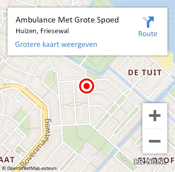 Locatie op kaart van de 112 melding: Ambulance Met Grote Spoed Naar Huizen, Friesewal op 8 november 2018 22:02