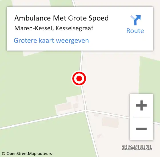 Locatie op kaart van de 112 melding: Ambulance Met Grote Spoed Naar Maren-Kessel, Kesselsegraaf op 8 november 2018 22:14