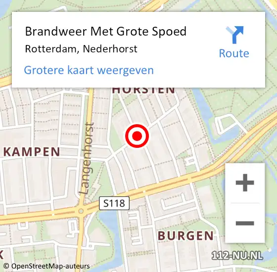 Locatie op kaart van de 112 melding: Brandweer Met Grote Spoed Naar Rotterdam, Nederhorst op 9 november 2018 06:12
