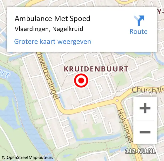 Locatie op kaart van de 112 melding: Ambulance Met Spoed Naar Vlaardingen, Nagelkruid op 9 november 2018 08:04