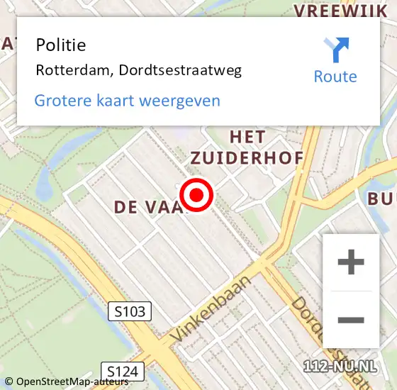 Locatie op kaart van de 112 melding: Politie Rotterdam, Dordtsestraatweg op 9 november 2018 08:12