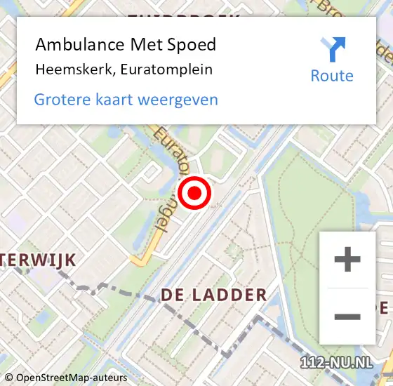 Locatie op kaart van de 112 melding: Ambulance Met Spoed Naar Heemskerk, Euratomplein op 9 november 2018 19:08