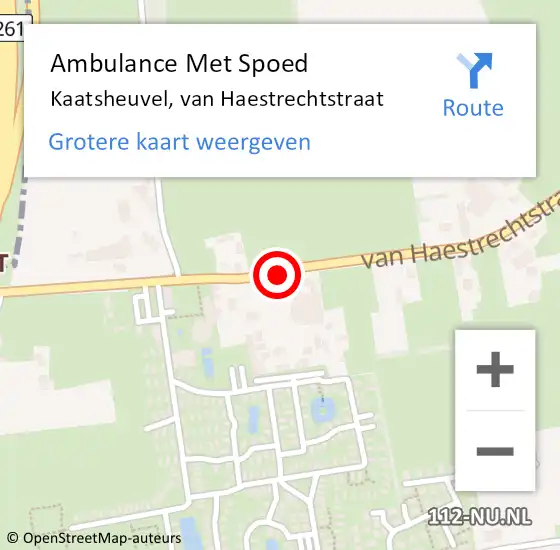 Locatie op kaart van de 112 melding: Ambulance Met Spoed Naar Kaatsheuvel, van Haestrechtstraat op 9 november 2018 19:21