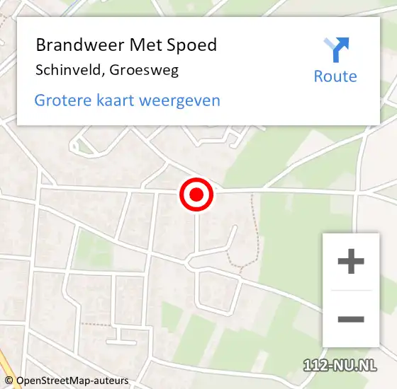 Locatie op kaart van de 112 melding: Brandweer Met Spoed Naar Schinveld, Groesweg op 9 november 2018 23:41