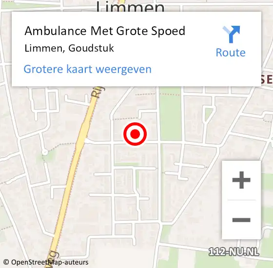 Locatie op kaart van de 112 melding: Ambulance Met Grote Spoed Naar Limmen, Goudstuk op 10 november 2018 15:35