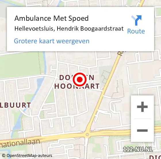 Locatie op kaart van de 112 melding: Ambulance Met Spoed Naar Hellevoetsluis, Hendrik Boogaardstraat op 10 november 2018 17:16