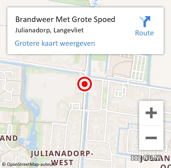 Locatie op kaart van de 112 melding: Brandweer Met Grote Spoed Naar Julianadorp, Langevliet op 10 november 2018 18:18