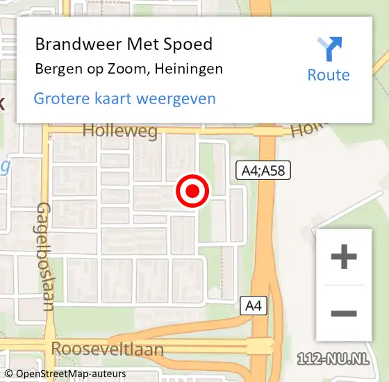 Locatie op kaart van de 112 melding: Brandweer Met Spoed Naar Bergen op Zoom, Heiningen op 10 november 2018 19:26