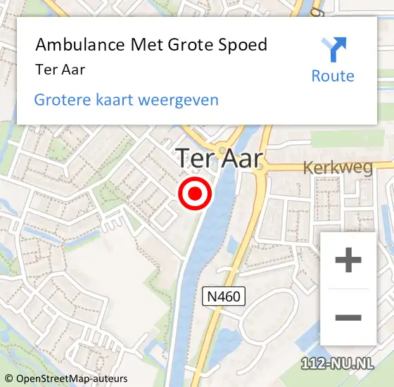 Locatie op kaart van de 112 melding: Ambulance Met Grote Spoed Naar Ter Aar op 11 november 2018 09:29