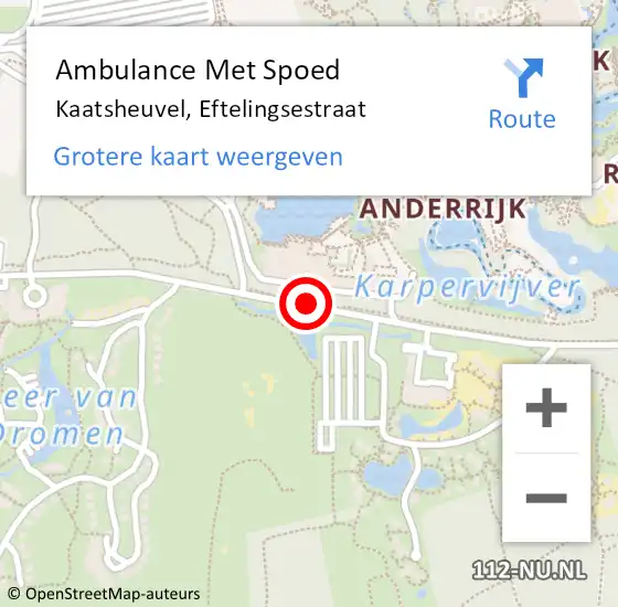 Locatie op kaart van de 112 melding: Ambulance Met Spoed Naar Kaatsheuvel, Eftelingsestraat op 11 november 2018 11:11
