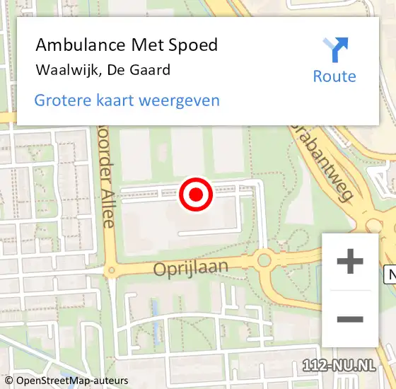 Locatie op kaart van de 112 melding: Ambulance Met Spoed Naar Waalwijk, De Gaard op 11 november 2018 12:59