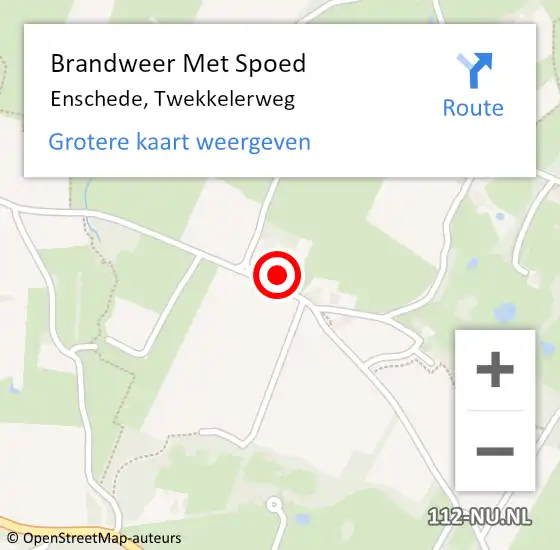 Locatie op kaart van de 112 melding: Brandweer Met Spoed Naar Enschede, Twekkelerweg op 14 maart 2014 11:19