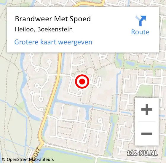 Locatie op kaart van de 112 melding: Brandweer Met Spoed Naar Heiloo, Boekenstein op 11 november 2018 14:26
