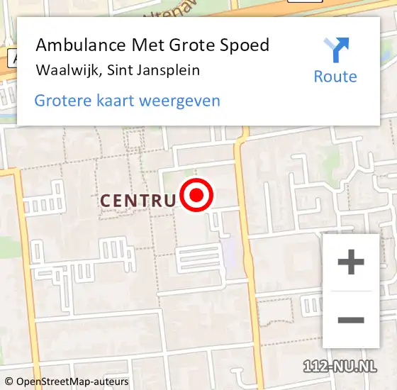 Locatie op kaart van de 112 melding: Ambulance Met Grote Spoed Naar Waalwijk, Sint Jansplein op 11 november 2018 15:24