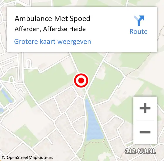 Locatie op kaart van de 112 melding: Ambulance Met Spoed Naar Afferden, Afferdse Heide op 11 november 2018 19:24