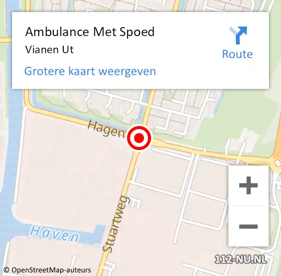 Locatie op kaart van de 112 melding: Ambulance Met Spoed Naar Vianen Ut op 11 november 2018 21:27
