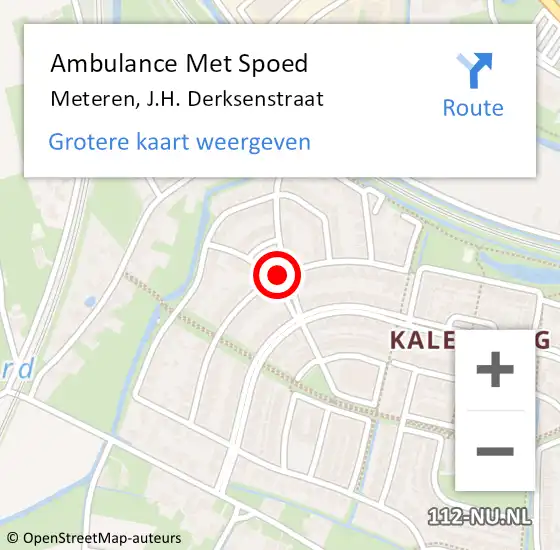 Locatie op kaart van de 112 melding: Ambulance Met Spoed Naar Meteren, J.H. Derksenstraat op 12 november 2018 01:16
