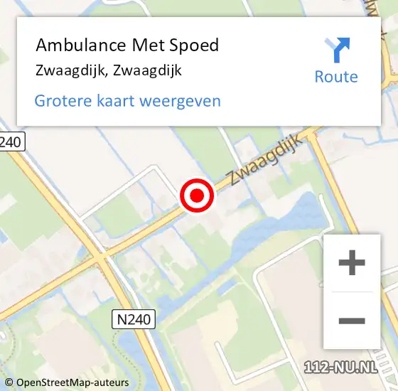 Locatie op kaart van de 112 melding: Ambulance Met Spoed Naar Zwaagdijk, Zwaagdijk op 12 november 2018 08:52