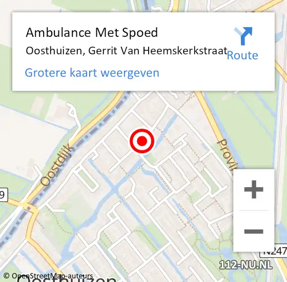 Locatie op kaart van de 112 melding: Ambulance Met Spoed Naar Oosthuizen, Gerrit van Heemskerkstr op 12 november 2018 09:16