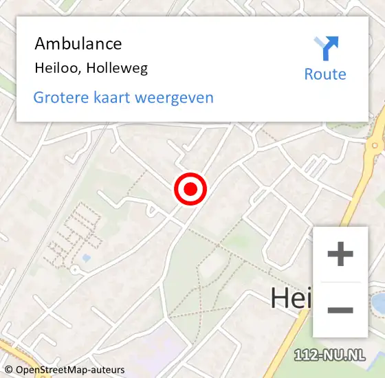 Locatie op kaart van de 112 melding: Ambulance Heiloo, Holleweg op 12 november 2018 12:47