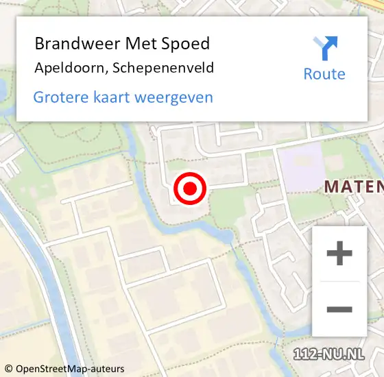 Locatie op kaart van de 112 melding: Brandweer Met Spoed Naar Apeldoorn, Schepenenveld op 12 november 2018 18:27