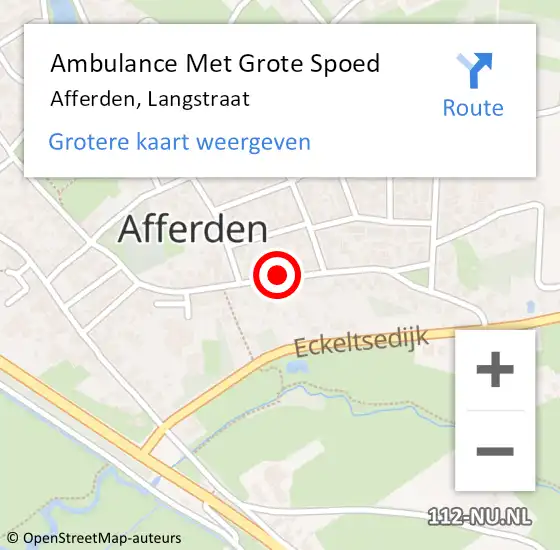 Locatie op kaart van de 112 melding: Ambulance Met Grote Spoed Naar Afferden, Langstraat op 12 november 2018 19:45