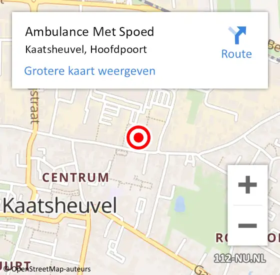 Locatie op kaart van de 112 melding: Ambulance Met Spoed Naar Kaatsheuvel, Hoofdpoort op 12 november 2018 20:14