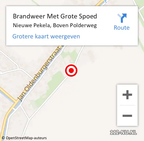 Locatie op kaart van de 112 melding: Brandweer Met Grote Spoed Naar Nieuwe Pekela, Boven Polderweg op 13 november 2018 01:30