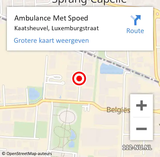 Locatie op kaart van de 112 melding: Ambulance Met Spoed Naar Kaatsheuvel, Luxemburgstraat op 13 november 2018 03:49