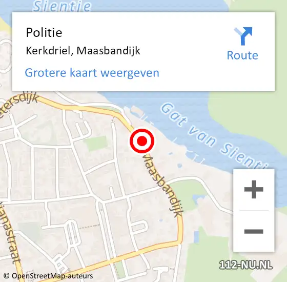 Locatie op kaart van de 112 melding: Politie Kerkdriel, Maasbandijk op 13 november 2018 12:19