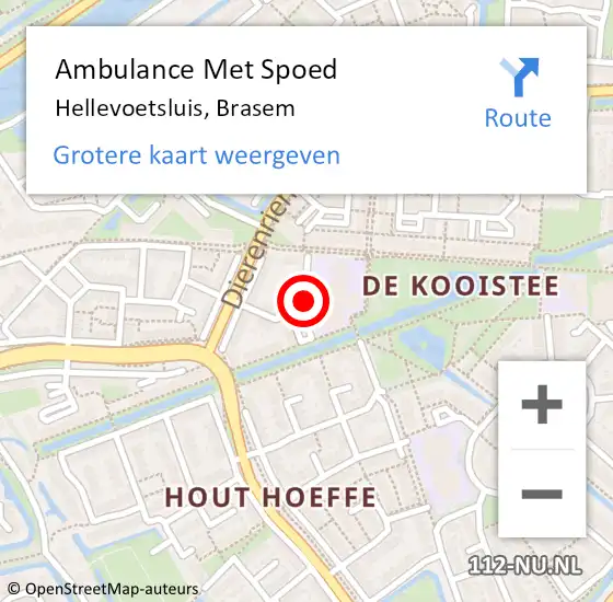 Locatie op kaart van de 112 melding: Ambulance Met Spoed Naar Hellevoetsluis, Brasem op 13 november 2018 20:29