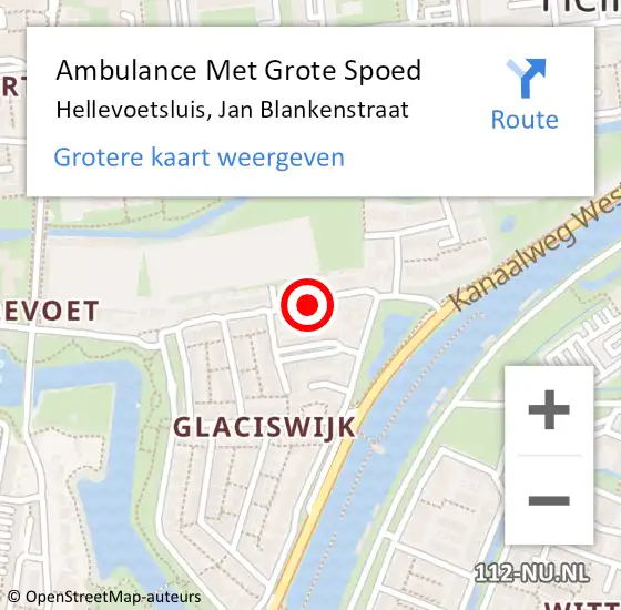 Locatie op kaart van de 112 melding: Ambulance Met Grote Spoed Naar Hellevoetsluis, Jan Blankenstraat op 13 november 2018 23:01