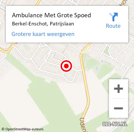 Locatie op kaart van de 112 melding: Ambulance Met Grote Spoed Naar Berkel-Enschot, Patrijslaan op 14 november 2018 01:56
