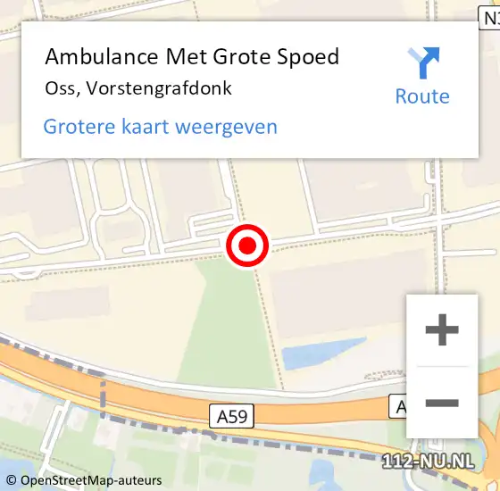 Locatie op kaart van de 112 melding: Ambulance Met Grote Spoed Naar Oss, Vorstengrafdonk op 14 november 2018 06:50