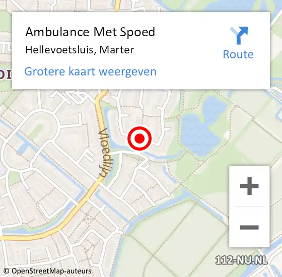 Locatie op kaart van de 112 melding: Ambulance Met Spoed Naar Hellevoetsluis, Marter op 14 november 2018 07:54