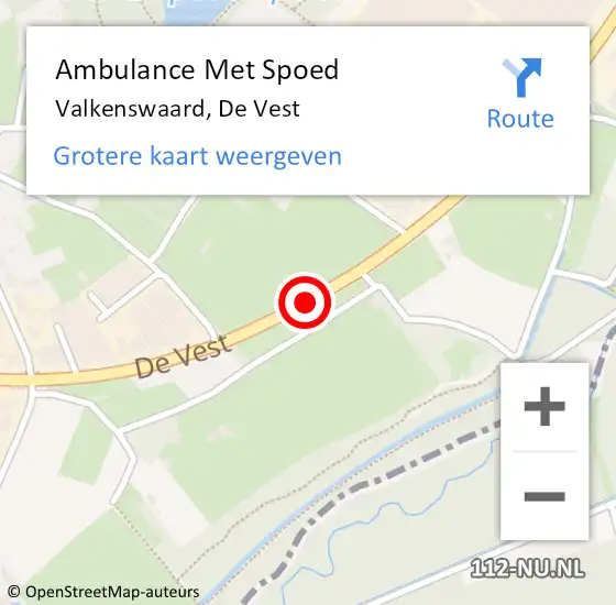 Locatie op kaart van de 112 melding: Ambulance Met Spoed Naar Valkenswaard, De Vest op 14 november 2018 08:33