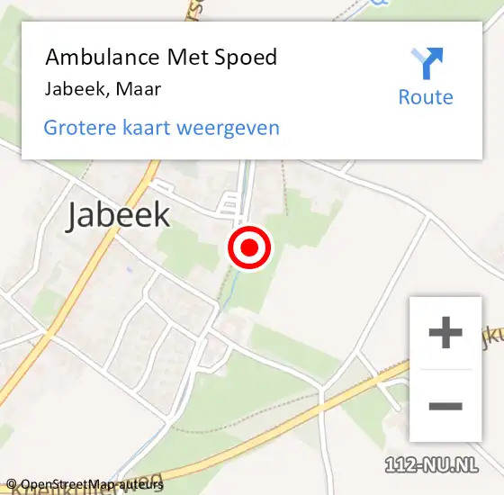 Locatie op kaart van de 112 melding: Ambulance Met Spoed Naar Jabeek, Maar op 14 maart 2014 15:34