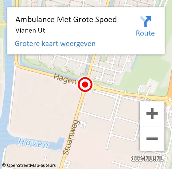 Locatie op kaart van de 112 melding: Ambulance Met Grote Spoed Naar Vianen Ut op 14 november 2018 19:12