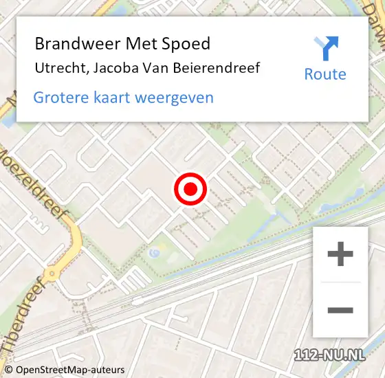 Locatie op kaart van de 112 melding: Brandweer Met Spoed Naar Utrecht, Jacoba Van Beierendreef op 14 november 2018 19:29