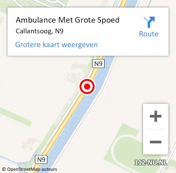 Locatie op kaart van de 112 melding: Ambulance Met Grote Spoed Naar Callantsoog, N9 op 15 november 2018 07:57