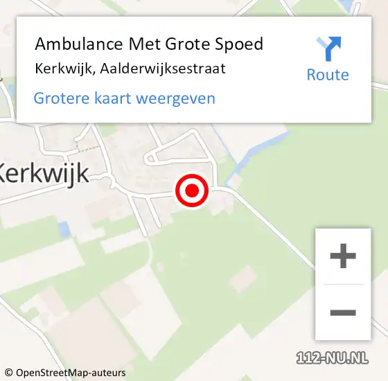 Locatie op kaart van de 112 melding: Ambulance Met Grote Spoed Naar Kerkwijk, Aalderwijksestraat op 15 november 2018 09:15