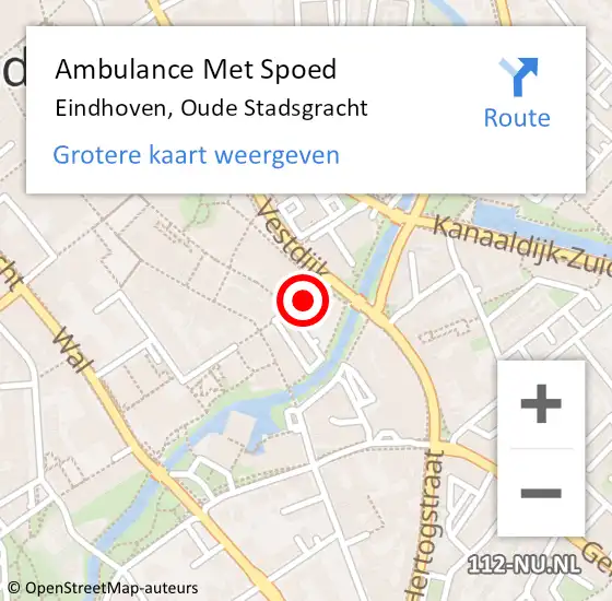 Locatie op kaart van de 112 melding: Ambulance Met Spoed Naar Eindhoven, Oude Stadsgracht op 15 november 2018 09:35