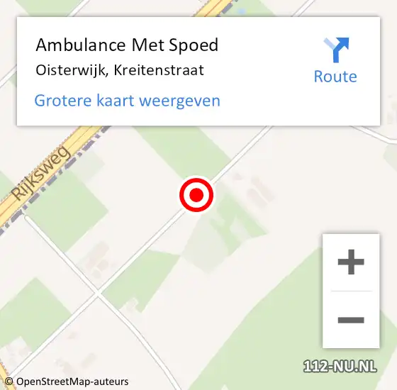 Locatie op kaart van de 112 melding: Ambulance Met Spoed Naar Oisterwijk, Kreitenstraat op 15 november 2018 10:50