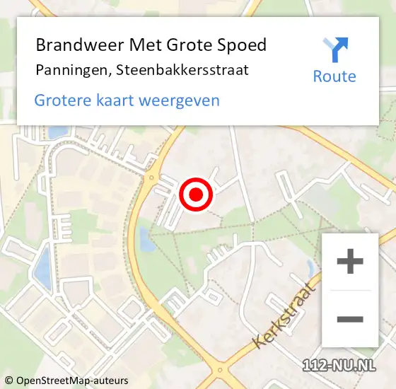 Locatie op kaart van de 112 melding: Brandweer Met Grote Spoed Naar Panningen, Steenbakkersstraat op 15 november 2018 11:39