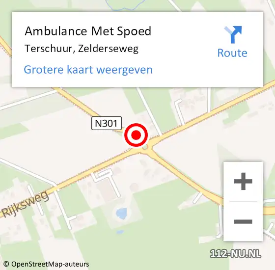 Locatie op kaart van de 112 melding: Ambulance Met Spoed Naar Terschuur, Zelderseweg op 15 november 2018 11:50