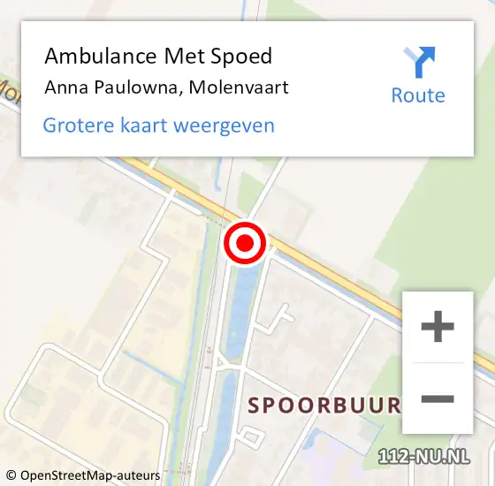 Locatie op kaart van de 112 melding: Ambulance Met Spoed Naar Anna Paulowna, Molenvaart op 15 november 2018 14:21
