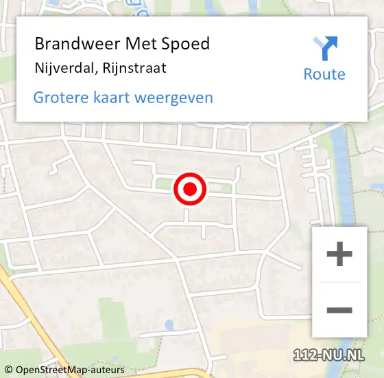Locatie op kaart van de 112 melding: Brandweer Met Spoed Naar Nijverdal, Rijnstraat op 15 november 2018 16:57