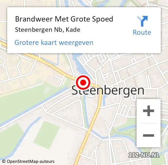Locatie op kaart van de 112 melding: Brandweer Met Grote Spoed Naar Steenbergen Nb, Kade op 15 november 2018 17:00