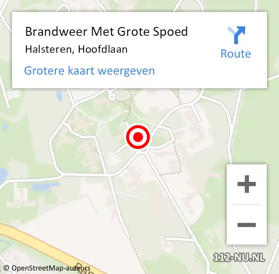Locatie op kaart van de 112 melding: Brandweer Met Grote Spoed Naar Halsteren, Hoofdlaan op 15 november 2018 18:18